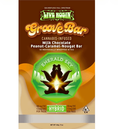 Emerald Sky — Live Rosin Peanut-Caramel Nougat Bar 10mg (100mg) - HYBRID GrooveBar (H) - .1g